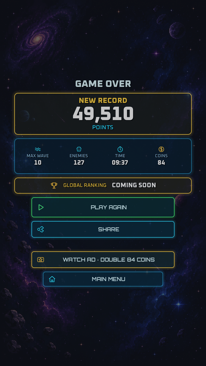 Game Over portrait de Cosmic Rampage 1.0.4
