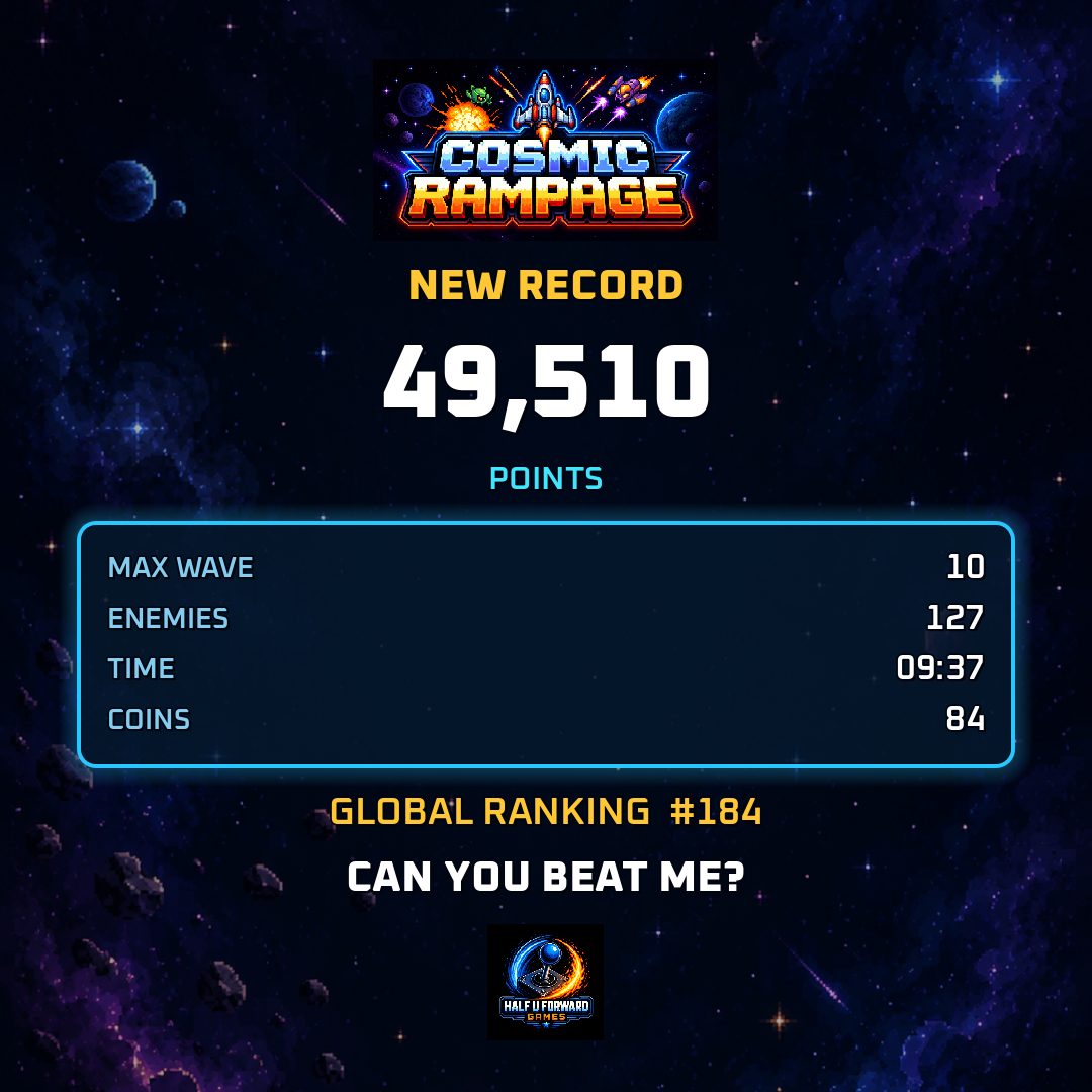 Share card cuadrada de Cosmic Rampage