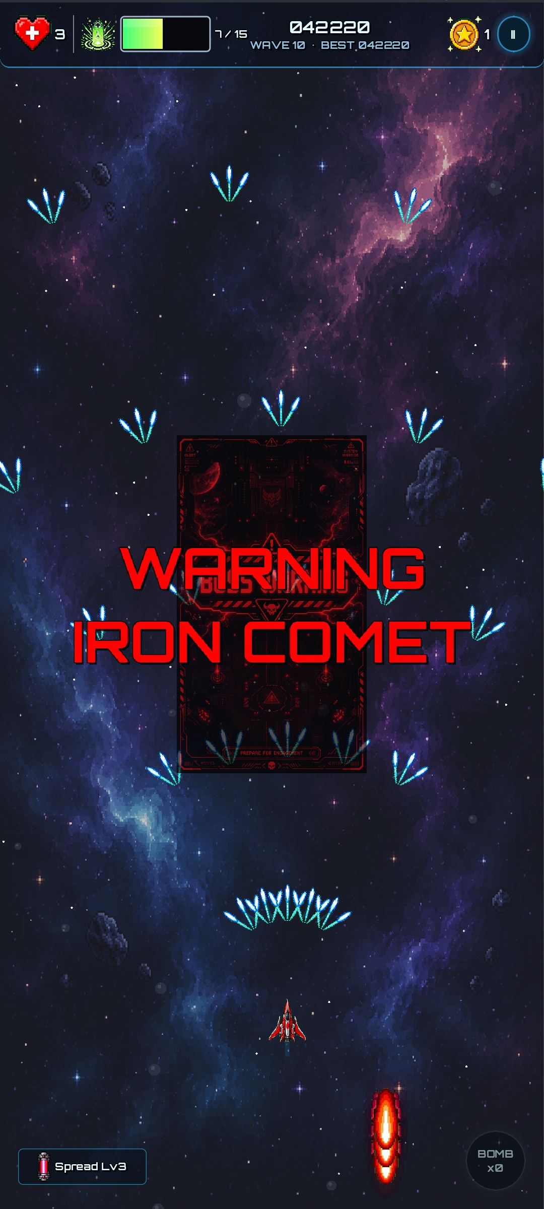 Cosmic Rampage mostrando disparos y enemigos en pantalla